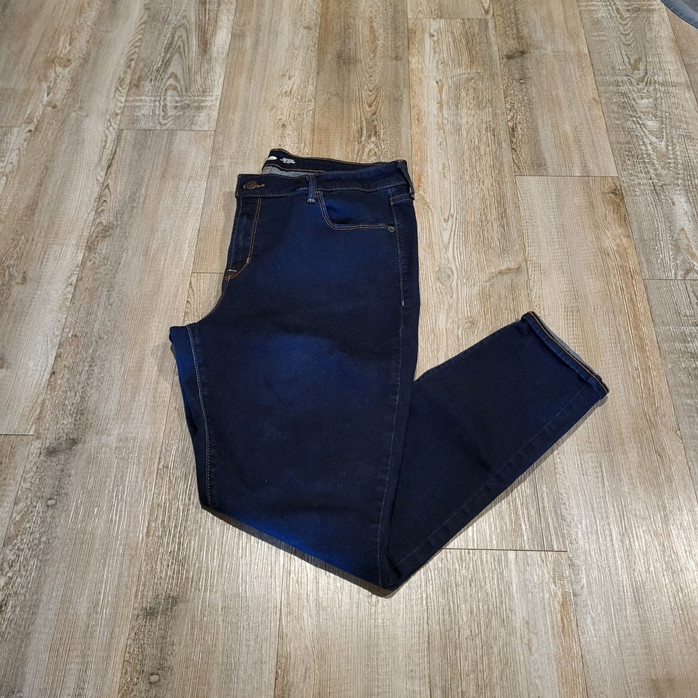 Old Navy Rockstar Super Skinny Mid Rise Dark Wash Jean Womens Size 16 - Picture 7 of 8